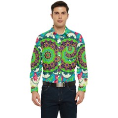 Artistic Pattern Mandala Men s Long Sleeve Pocket Shirt  by Jancukart