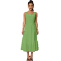 Dollar bill Green	 - 	Square Neckline Tiered Midi Dress View1