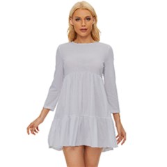 Gainsboro Grey	 - 	long Sleeve Babydoll Dress by ColorfulDresses