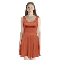 Chestnut Red	 - 	split Back Mini Dress by ColorfulDresses