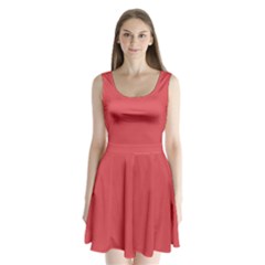 Cayenne Red	 - 	split Back Mini Dress by ColorfulDresses