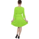 Chartreuse Green	 - 	Quarter Sleeve Ruffle Waist Dress View2