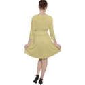 Custard Yellow	 - 	Quarter Sleeve Ruffle Waist Dress View2