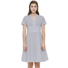 Cloudy Grey	 - 	short Sleeve Waist Detail Dress by ColorfulDresses