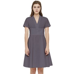 Graphit Grey	 - 	short Sleeve Waist Detail Dress by ColorfulDresses