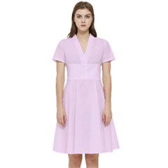 Cotton Candy Pink	 - 	short Sleeve Waist Detail Dress by ColorfulDresses