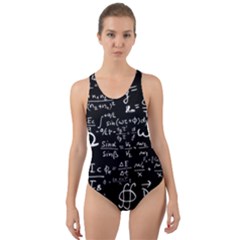 E=mc2 Text Science Albert Einstein Formula Mathematics Physics Cut-out Back One Piece Swimsuit by Jancukart