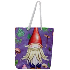 Sacred Mushroom Full Print Rope Handle Tote (large) by GardenOfOphir