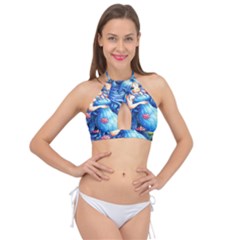 Mermay Cross Front Halter Bikini Top by artworkshop