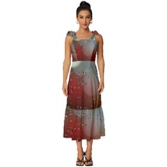 Rain On Window Tie-strap Tiered Midi Chiffon Dress by artworkshop