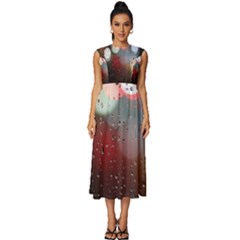 Rain On Window Sleeveless Round Neck Midi Dress by artworkshop