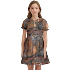 Breathe In Nature Background Kids  Bow Tie Puff Sleeve Dress by artworkshop