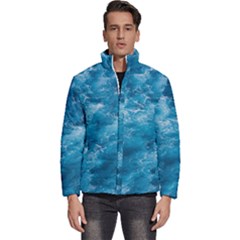 Blue Water Speech Therapy Men s Puffer Bubble Jacket Coat by artworkshop