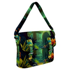 Jungle Rainforest Tropical Forest Buckle Messenger Bag by Ravend