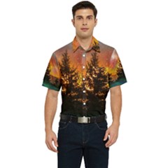 Tree Nature Landscape Fantasy Men s Short Sleeve Pocket Shirt  by Ravend