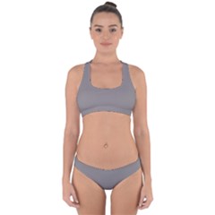 Soft Taupe Grey	 - 	cross Back Hipster Bikini Set