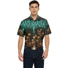 Mushroom Giant Explore 3d Men s Short Sleeve Pocket Shirt  by Ravend