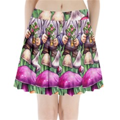 Sacred Mushroom Wizard Glamour Pleated Mini Skirt by GardenOfOphir