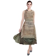 Magic Mushroom Conjure Charm Round Neck Boho Dress by GardenOfOphir