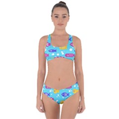 Fish Graphic Seamless Pattern Seamless Pattern Criss Cross Bikini Set by Ravend