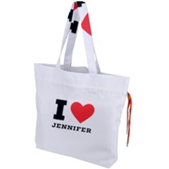 I Love Jennifer  Drawstring Tote Bag by ilovewhateva