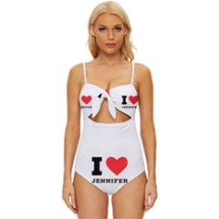 I Love Jennifer  Knot Front One-piece Swimsuit by ilovewhateva