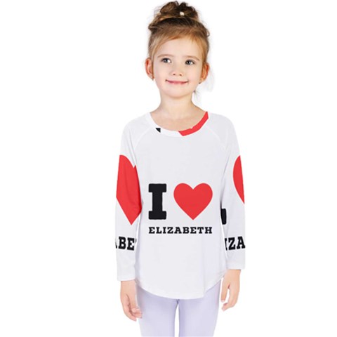 I Love Elizabeth  Kids  Long Sleeve Tee by ilovewhateva