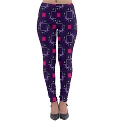 Geometric Pattern Retro Style Background Lightweight Velour Leggings by Ravend