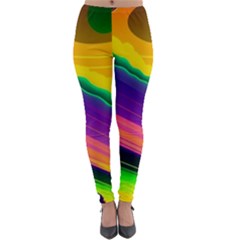 Jupiter Clouds Dan Mumford Stars Yellow Planets Lightweight Velour Leggings by Ravend