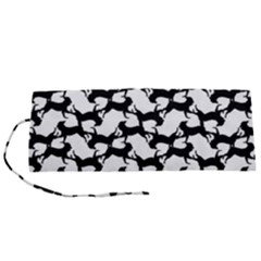 Playful Pups Black And White Pattern Roll Up Canvas Pencil Holder (s) by dflcprintsclothing