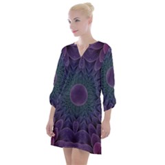 Geometric Shapes Geometric Pattern Flower Pattern Open Neck Shift Dress by Ravend