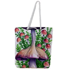 Conjuring Charm Of The Mushrooms Full Print Rope Handle Tote (large) by GardenOfOphir