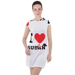 I Love Susan Drawstring Hooded Dress by ilovewhateva