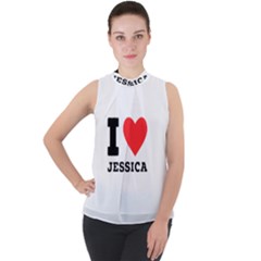 I Love Jessica Mock Neck Chiffon Sleeveless Top by ilovewhateva