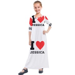 I Love Jessica Kids  Quarter Sleeve Maxi Dress by ilovewhateva