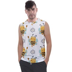 Art Bee Pattern Design Wallpaper Background Men s Regular Tank Top by Ravend