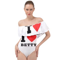 I Love Betty Off Shoulder Velour Bodysuit  by ilovewhateva