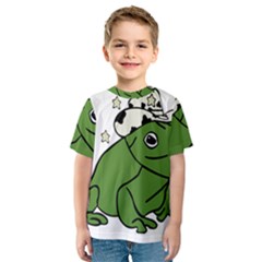 Frog With A Cowboy Hat Kids  Sport Mesh Tee