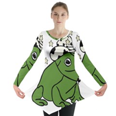 Frog With A Cowboy Hat Long Sleeve Tunic  by Teevova