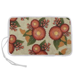 Flowers Leaves Pattern Flora Botany Drawing Art Pen Storage Case (m) by Ravend