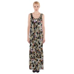 Mystic Geometry Abstract Print Thigh Split Maxi Dress by dflcprintsclothing