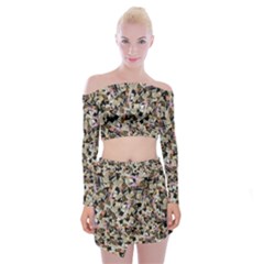 Mystic Geometry Abstract Print Off Shoulder Top With Mini Skirt Set by dflcprintsclothing