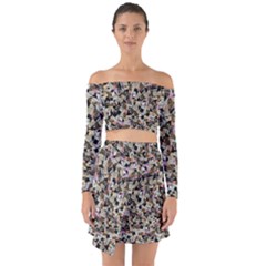 Mystic Geometry Abstract Print Off Shoulder Top With Skirt Set by dflcprintsclothing