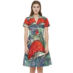 Necromancy Mushroom Short Sleeve Waist Detail Dress by GardenOfOphir