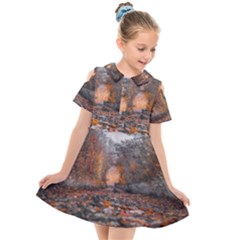 Breathe In Nature Background Kids  Short Sleeve Shirt Dress by artworkshop