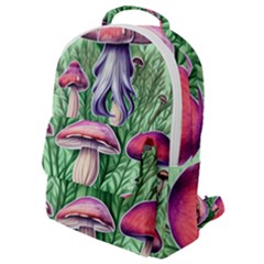 Natural Mushrooms Flap Pocket Backpack (small) by GardenOfOphir