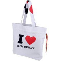 I Love Kimberly Drawstring Tote Bag by ilovewhateva