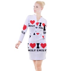 I Love Emily Button Long Sleeve Dress by ilovewhateva