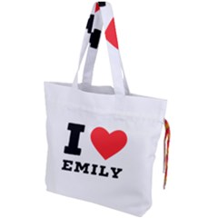 I Love Emily Drawstring Tote Bag by ilovewhateva