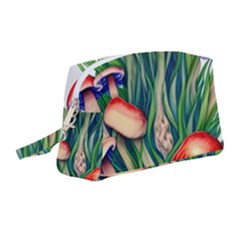 Vintage Mushroom Wristlet Pouch Bag (medium) by GardenOfOphir